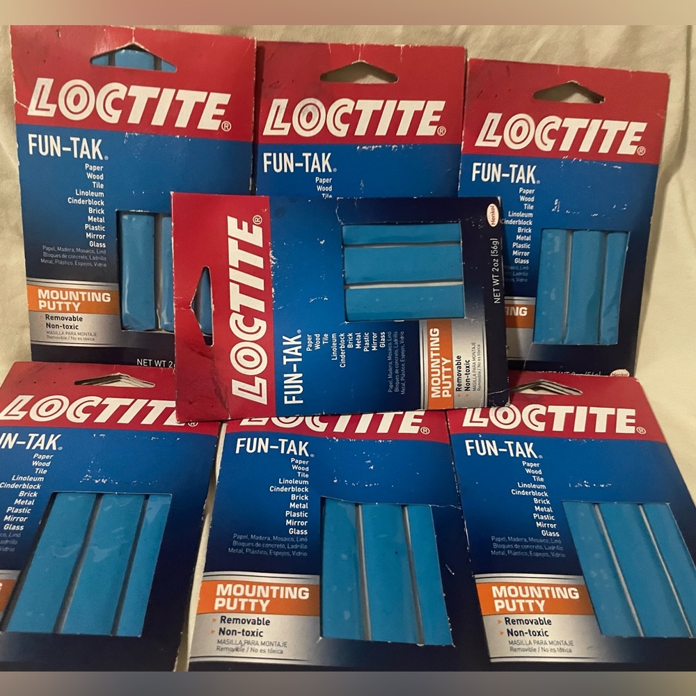 Lot of 7 packs LOCTITE FUN-TAK Mounting Putty for Paper Wood Tile Metal Glass